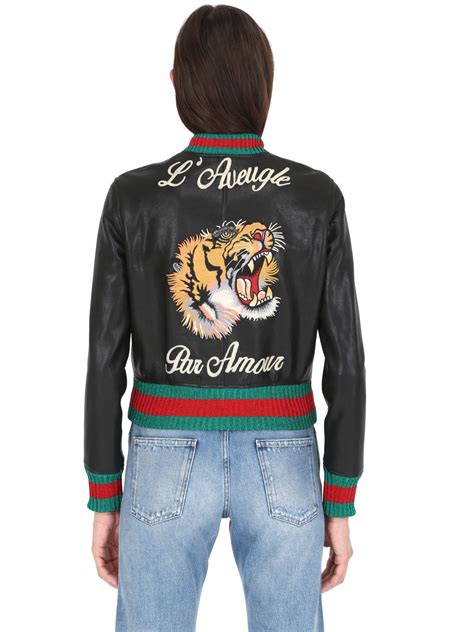 gucci tiger embroidered bomber|Gucci tiger print.